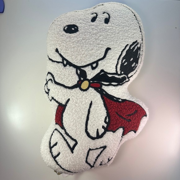 Peanuts Snoopy Dracula Vampire Pillow Halloween Decorative Plush New with Tags - Picture 3 of 11